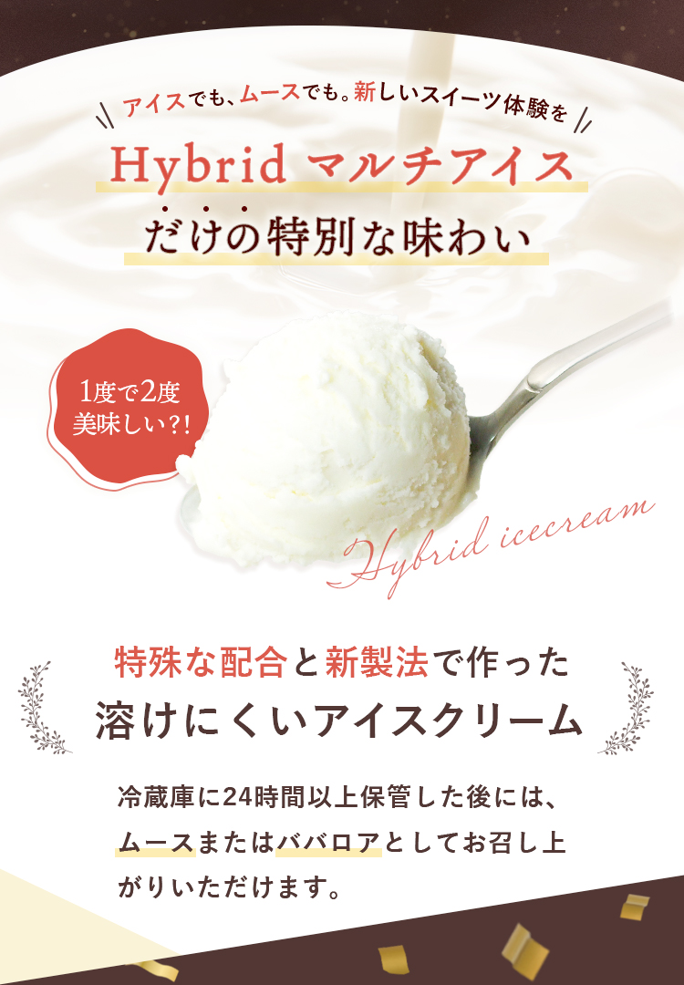 新発想のアイスクリーム hybridマルチアイス
